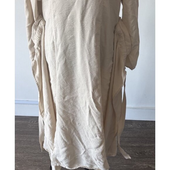 Madewell Tie-Front Paperbag Midi Dress Faux Wrap Peasant Boho Sz Medium - Picture 12 of 16